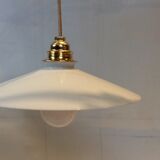 Duo of vintage opaline pendant lights