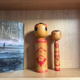 Ancient signed Japanese Kokeshi – painted wood – Tōhoku – mid 20th century