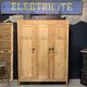 Old industrial cloakroom 1910 in oak and enamelled plate