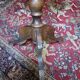 Pedestal table chessboard inlaid old pegs and staples