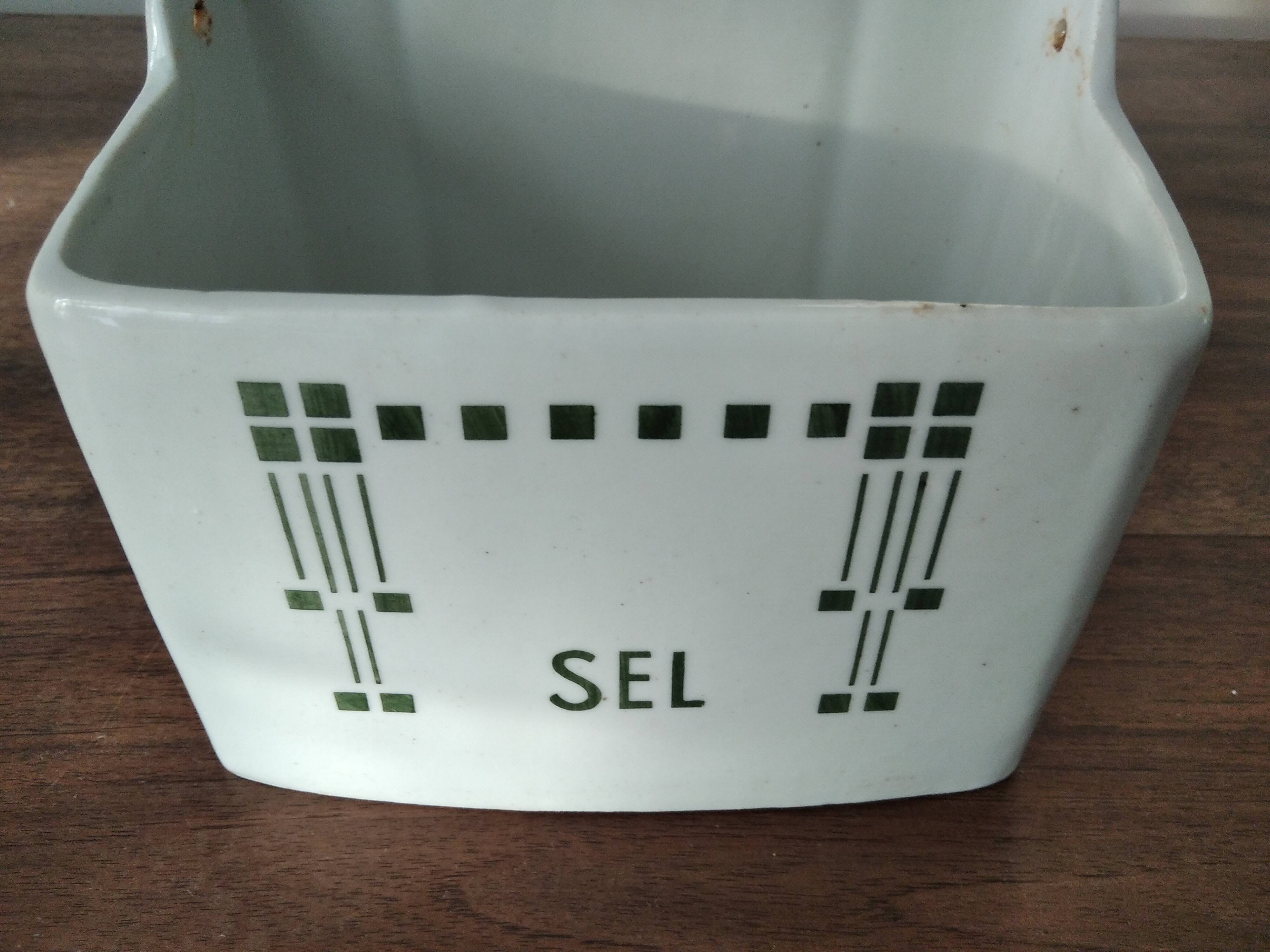 Art Deco earthenware salt box