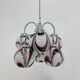 XL Italian purple and white Murano glass swirl chandelier, 1970s