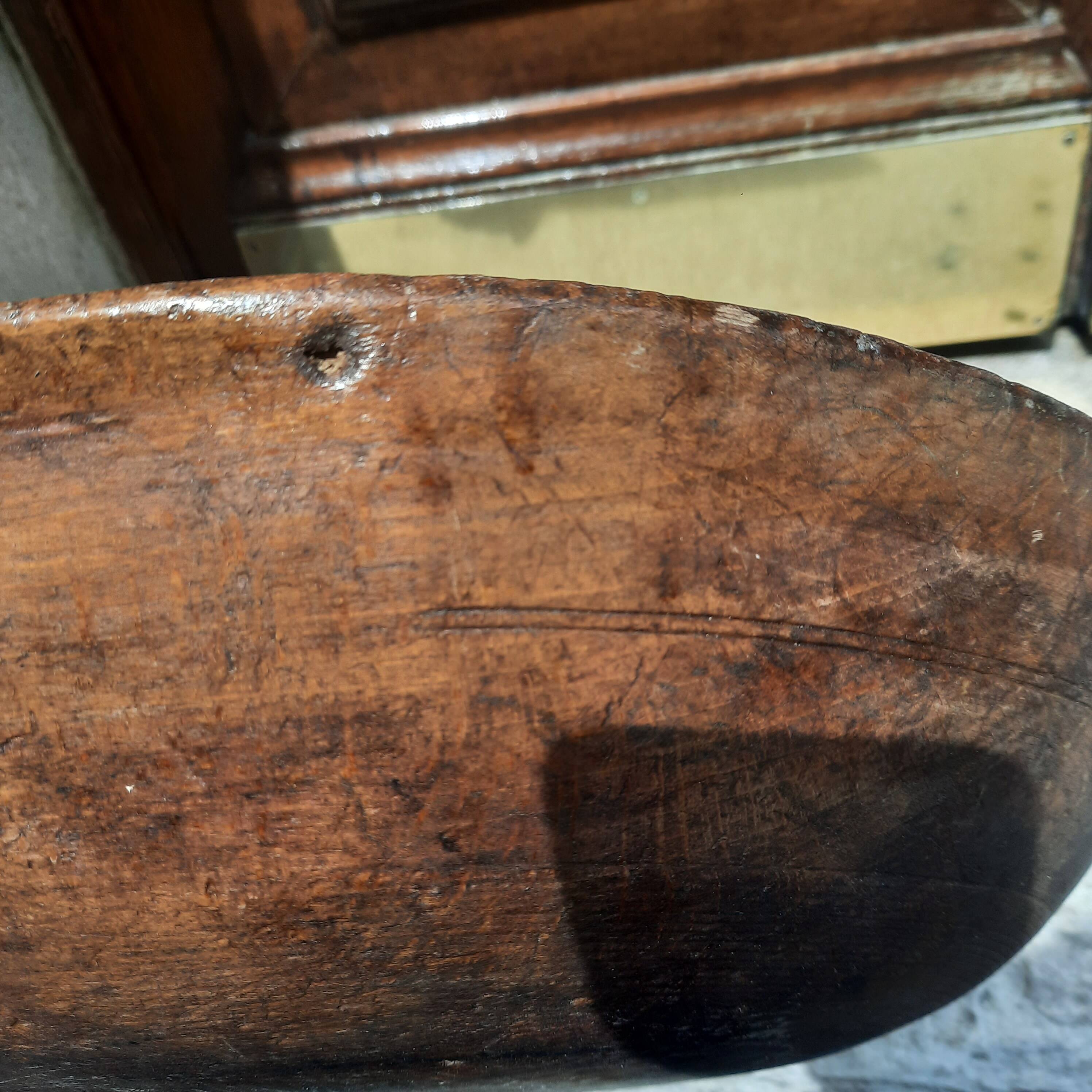 Large wooden salad bowl