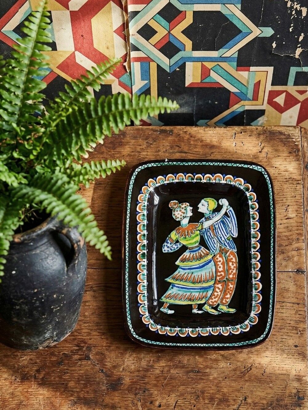 Ashtray, glazed ceramic wall decoration A.D. Schweizer Steffisburg, circa 1960