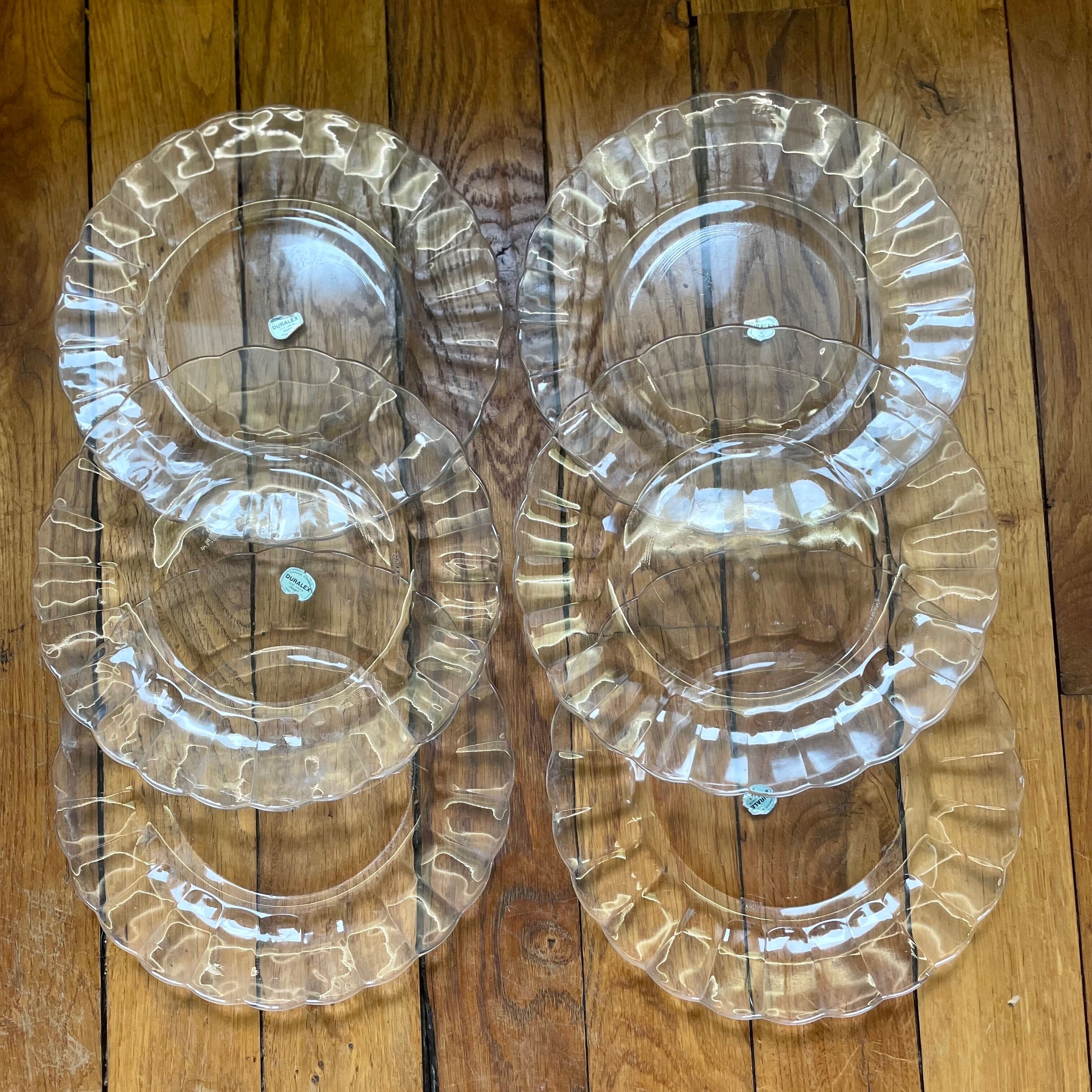 Set of 6 flat plates Duralex Marguerite Vintage