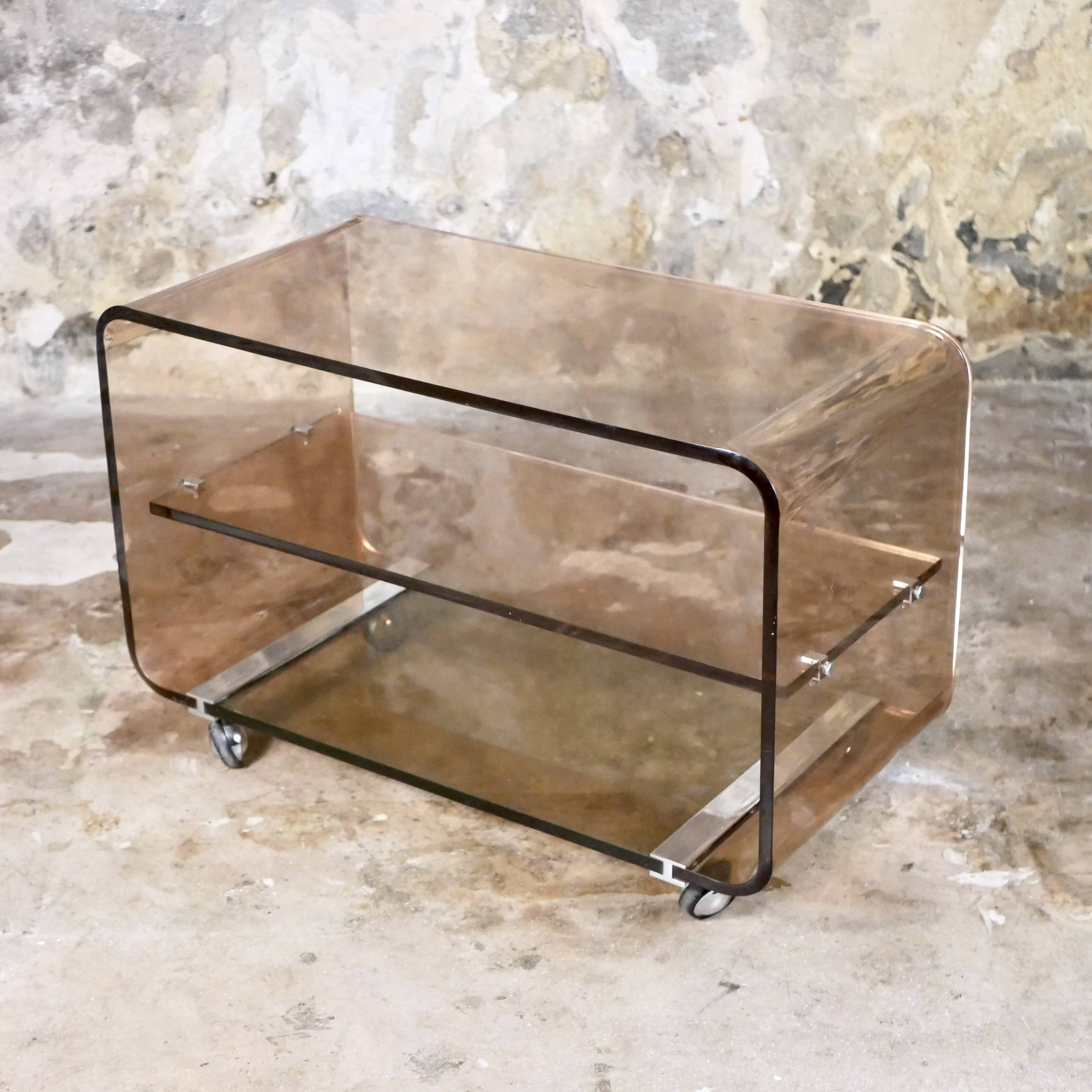 Michel Dumas plexi side table for Roche Bobois, 1970