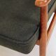 Modern living room chair deep olive green wool by M.Zielinski