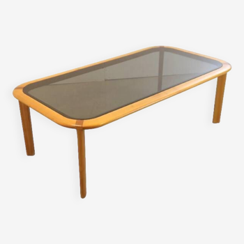 Vintage mid century Salontafel met rookglas 'Kurten'