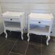 Pair of white patinated Louis XV style bedside tables