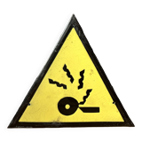 danger warning sign vintage european 1970's industrial enamel sign