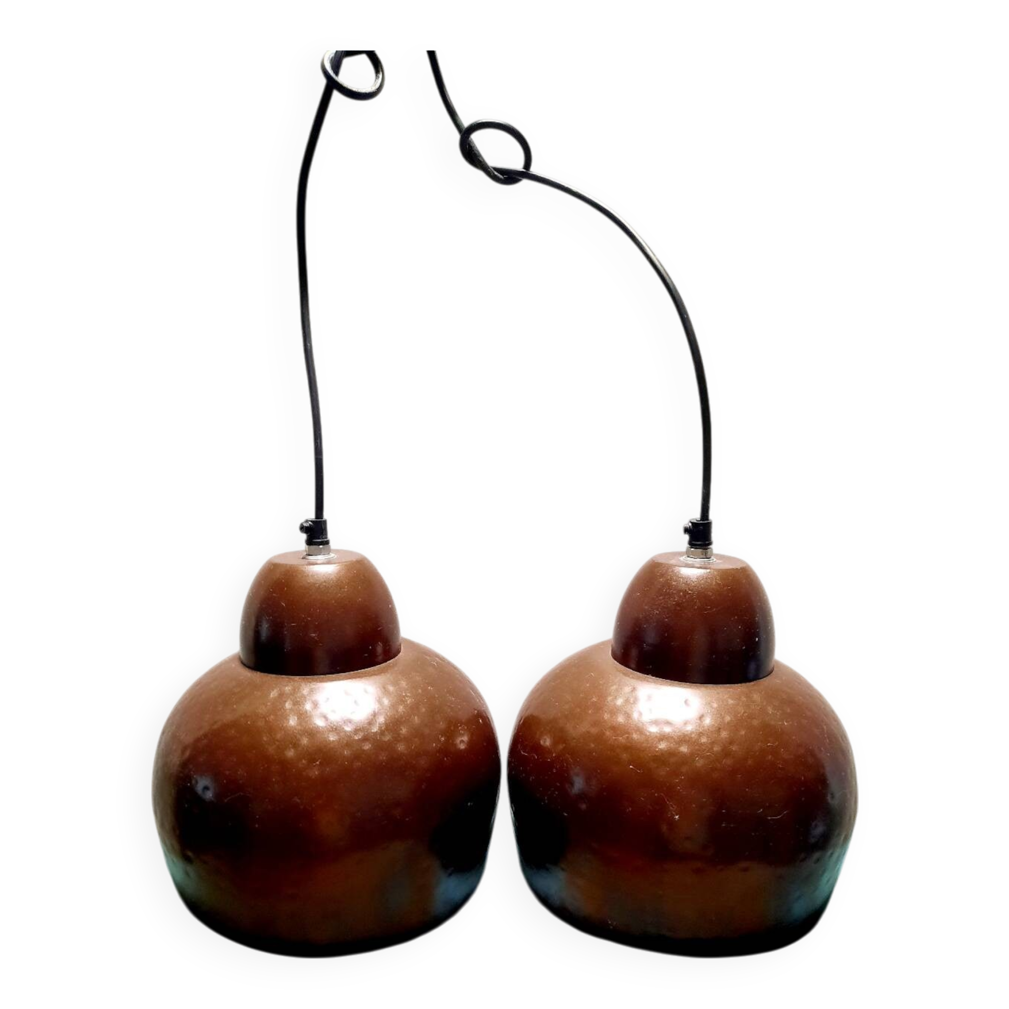 Lot de 2 suspensions métal couleur cuivre