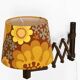 Wall lamp/scissor lamp in died pine wood from Translandia. Denmark 1960s