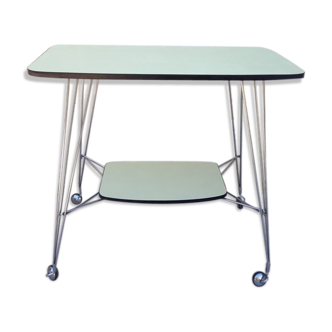 Side table / formica vintage yellow and black TV stand