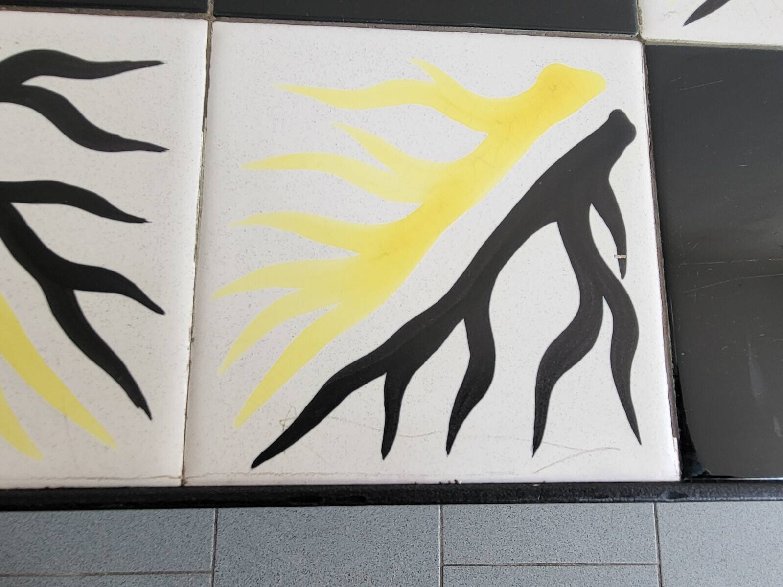 Importante table basse vintage 1950 ceramique & acier 50s 1950s vallauris