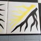 Importante table basse vintage 1950 ceramique & acier 50s 1950s vallauris