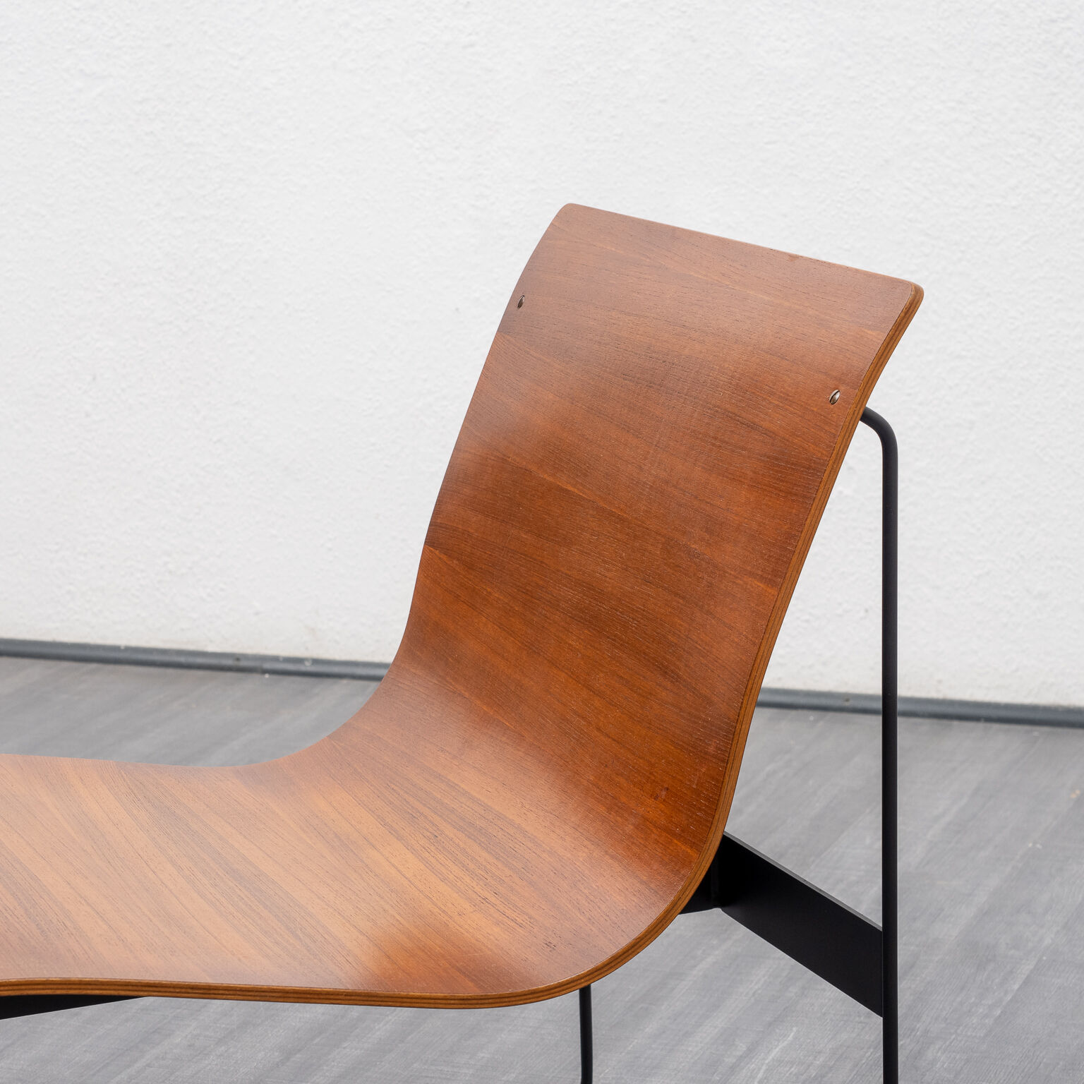 Wooden and metal design armchair, Gonter Renkel, Rego Möbel