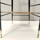Pair of Vintage Brass and Metal Chiavarine Chairs with Yellow Fabric, Italy