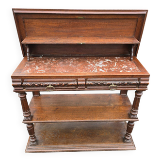 Henri II sideboard serving trolley with folding top