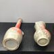 Pair Of Old Vase Ceramics Orange Orange 70s Vintage