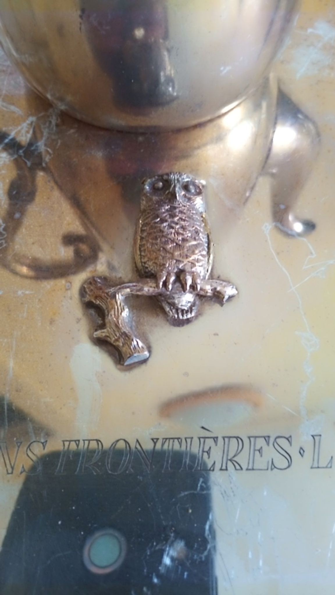 Tray and pourer - silver metal english