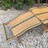 Rattan lounger with foot rest