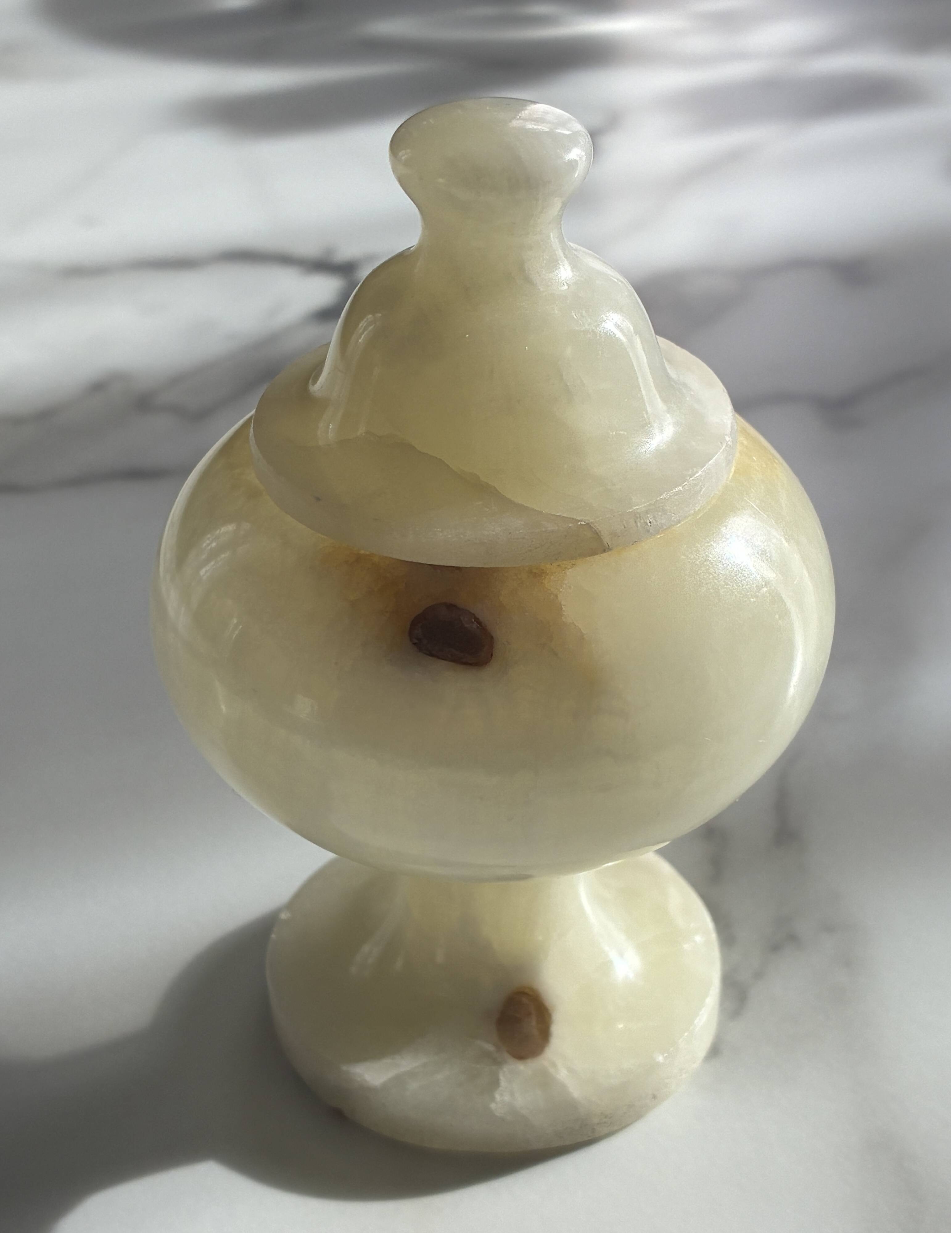 Small alabaster jewellery box