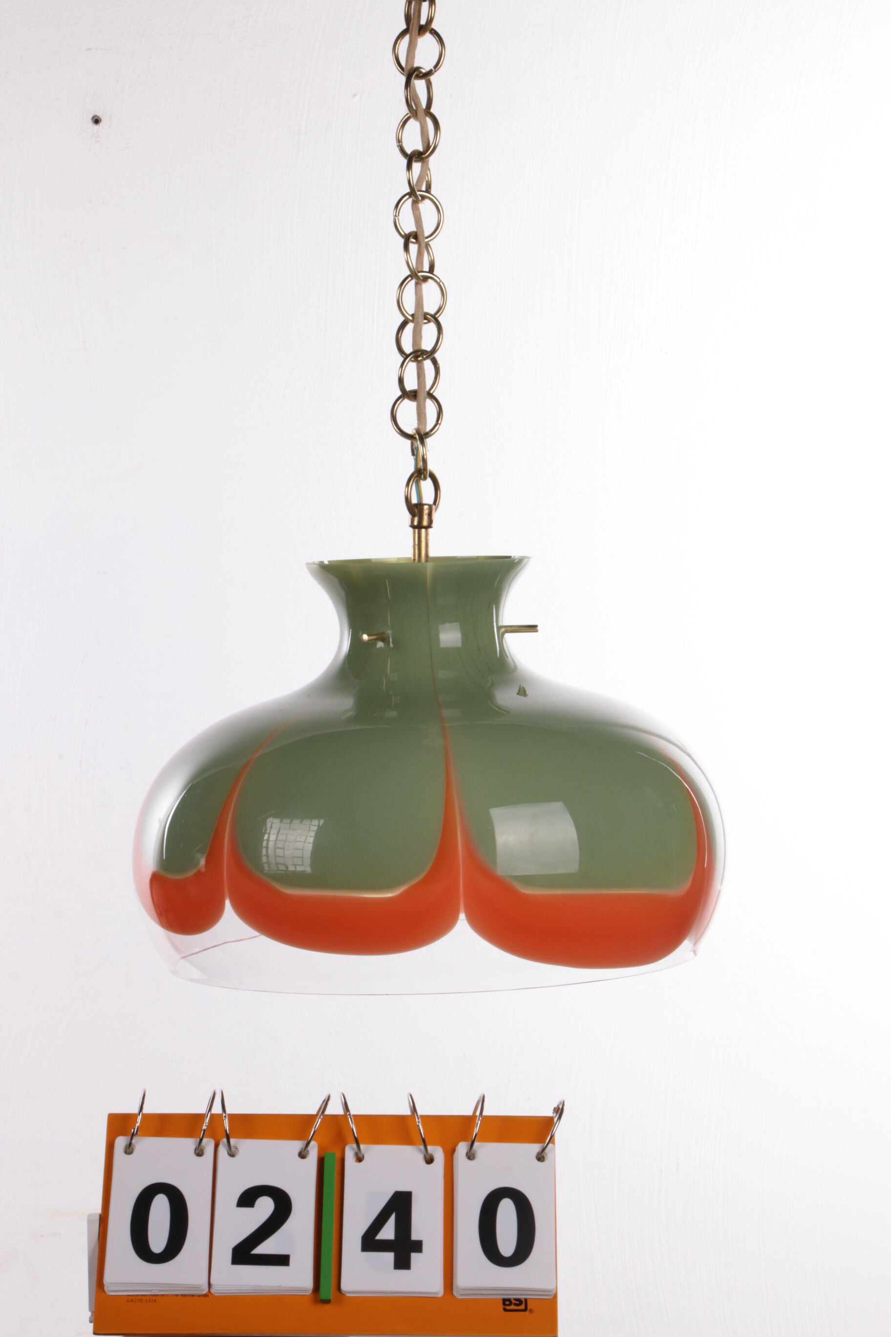 Spage Age Hanging lamp Kaiser Leuchten with Murano glass.
