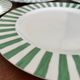 Set of 8 large Guy Degrenne flat plates, vintage green pareo model