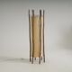 Large bamboo & linen floor lamp by Louis Sognot