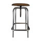 Industrial metal and wood stool