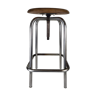 Industrial metal and wood stool