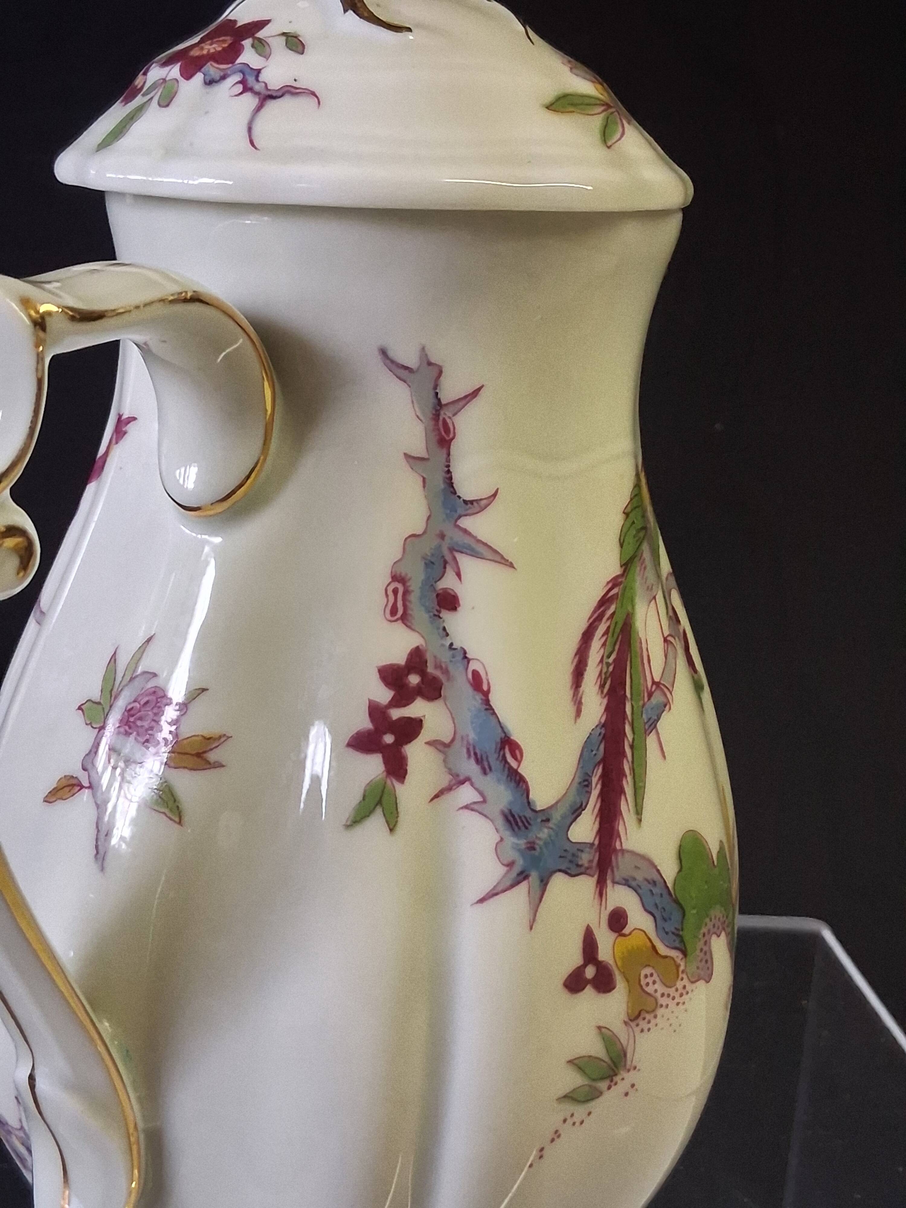 Very pretty Limoges porcelain coffee pot from Bernardaud model "Ch