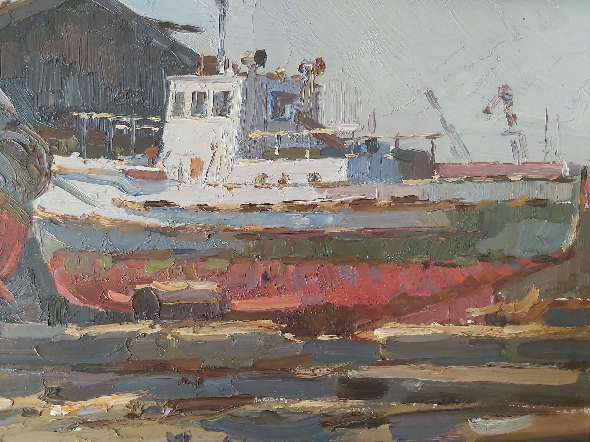 Tableau de vateaux, chantier naval