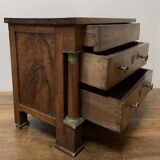 19th century Empire style walnut chest of drawers. It opens with 3 drawers in