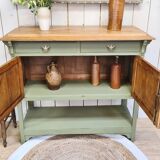 Old 2-door service console in restyled solid oak