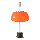 Oscar Torlasco, orange glass table / desk lamp, Prod. Lumi, 1960 ca.