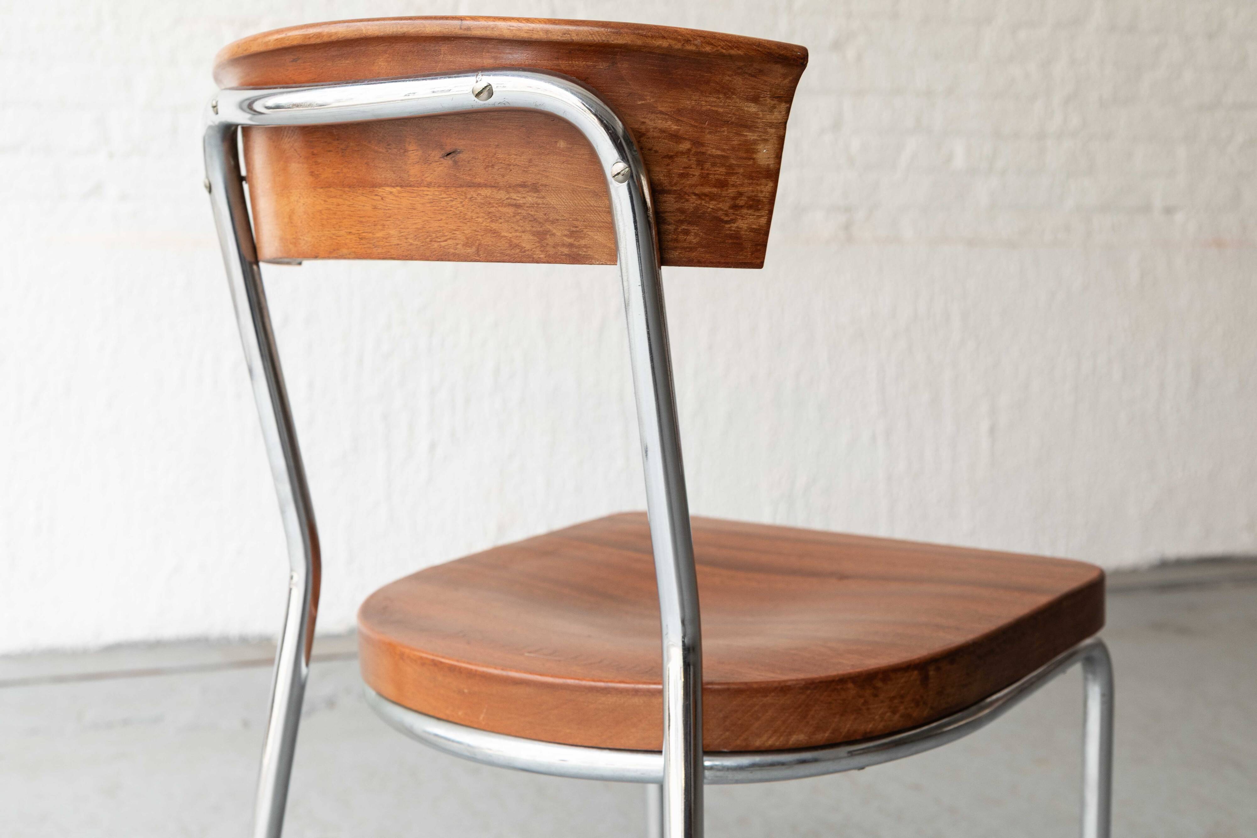 Set of 4 'B257' dining chairs by Emile Guillot, 1920s