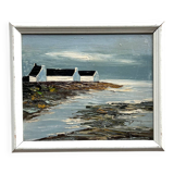 Marine bretonne, huile au couteau. BP