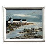 Marine bretonne, huile au couteau. BP