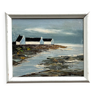 Marine Bretonne, Huile au couteau. BP