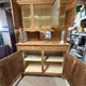 Renovated solid oak sideboard – vintage chic country buffet – glass display