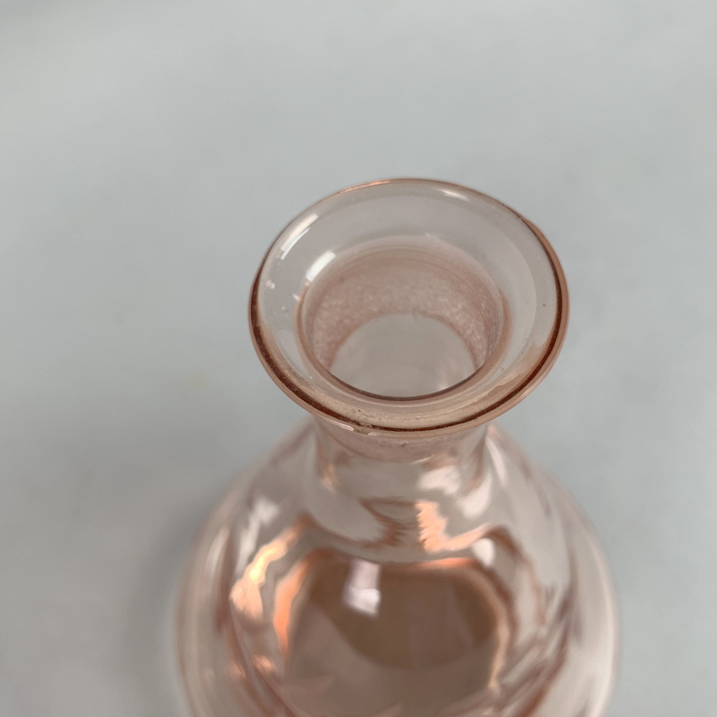 1950's bohemian rosaline cut glass carafe