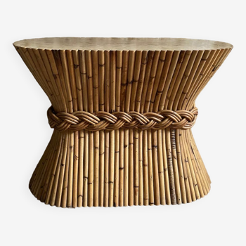 Table de salle à manger en  bambou à base de piédestal