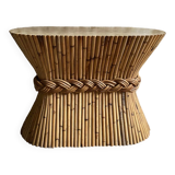 Bamboo dining table based on pedestal