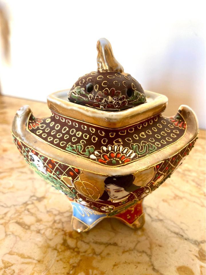 Ancient Japanese Satsuma Incense Burner