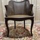 Fauteuil de bureau de style Louis XV canné
