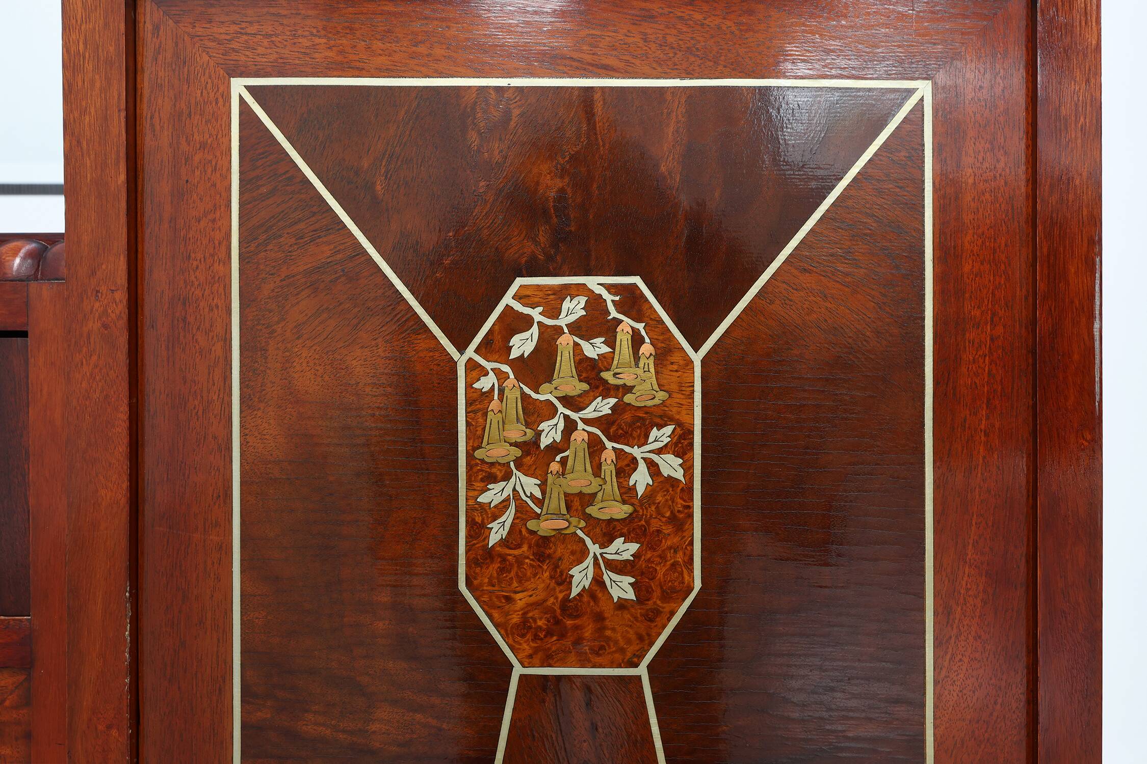 Cabinet en marqueterie Art Déco par De Coene, Belgique, vers 1925