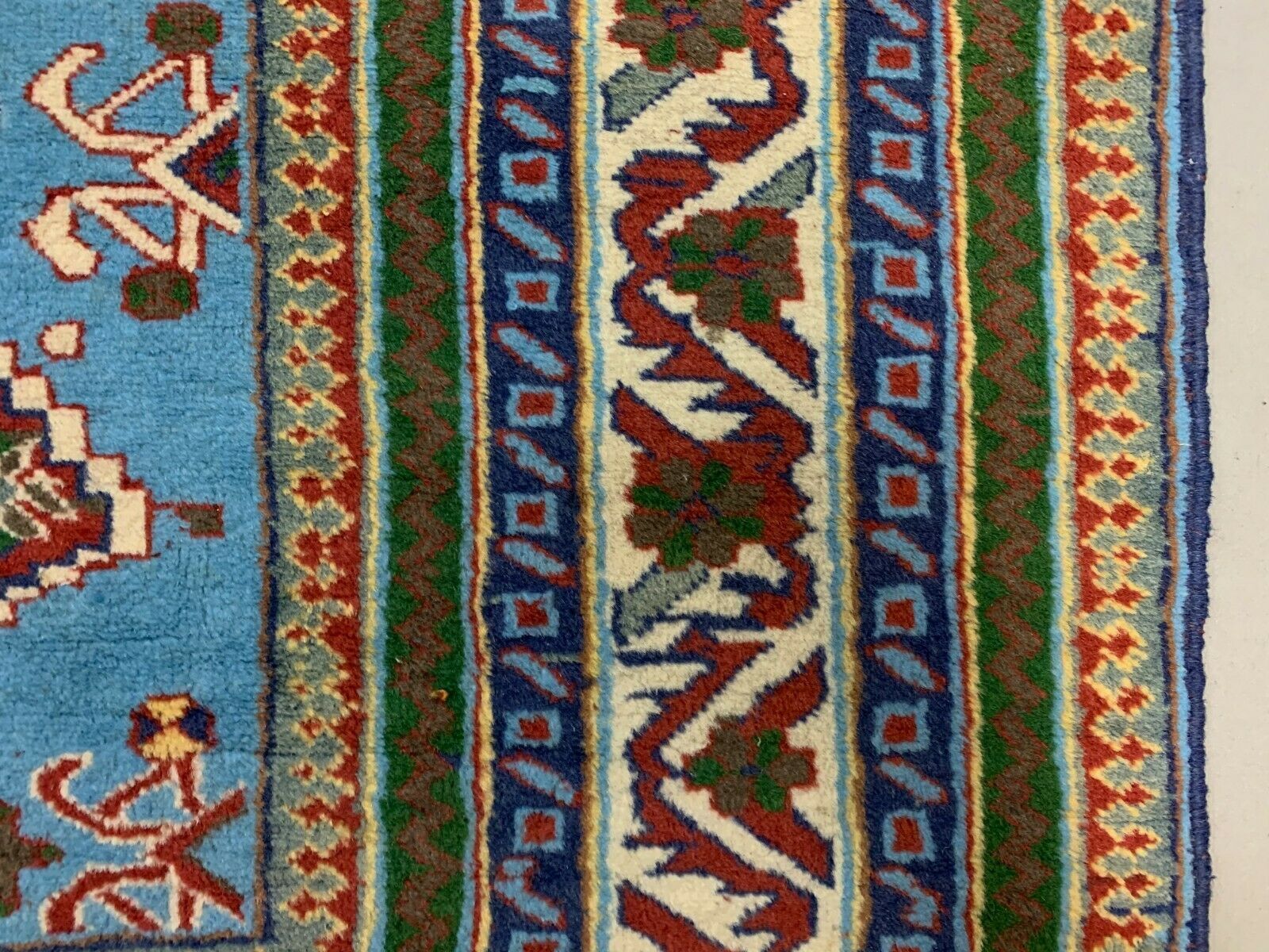 Original Shirvan Kazak Rug 310x210 cm Vintage, Blue, Red