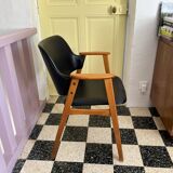 Black skai armchair by Cees Braakman for Pastoe 1950