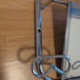 Coat rack with 4 hooks, mirror, chrome metal